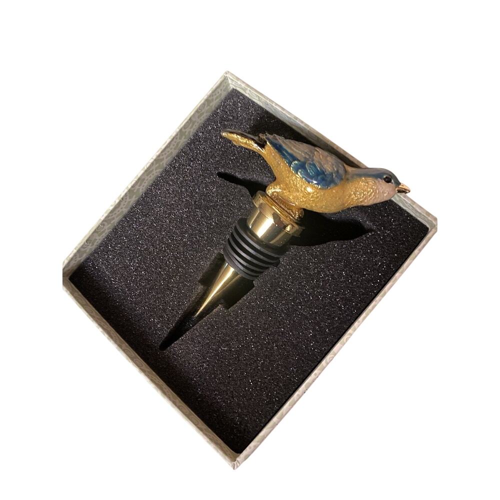 Blue Yellow-Backed Wood-Warbler bottle stopper, Metropolitan of Art